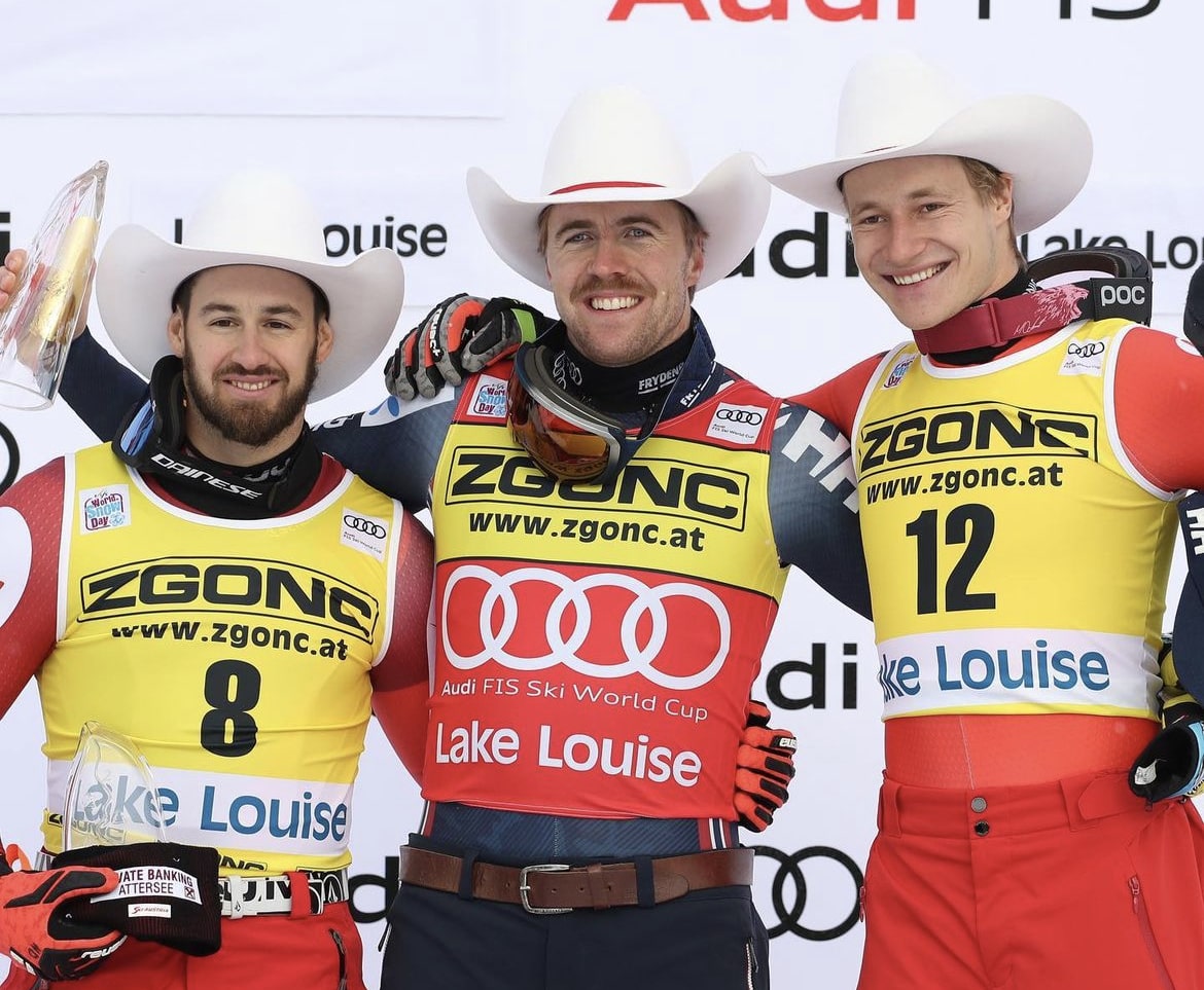 Downhill podium