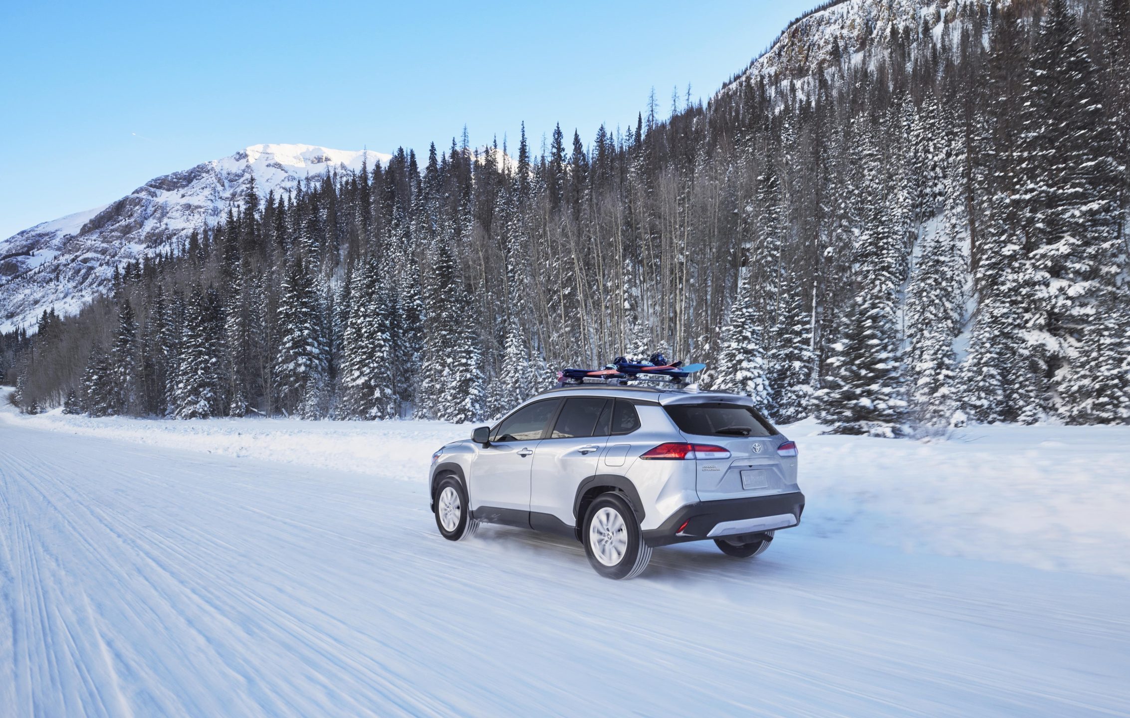 Toyota Corolla Cross with ski rack