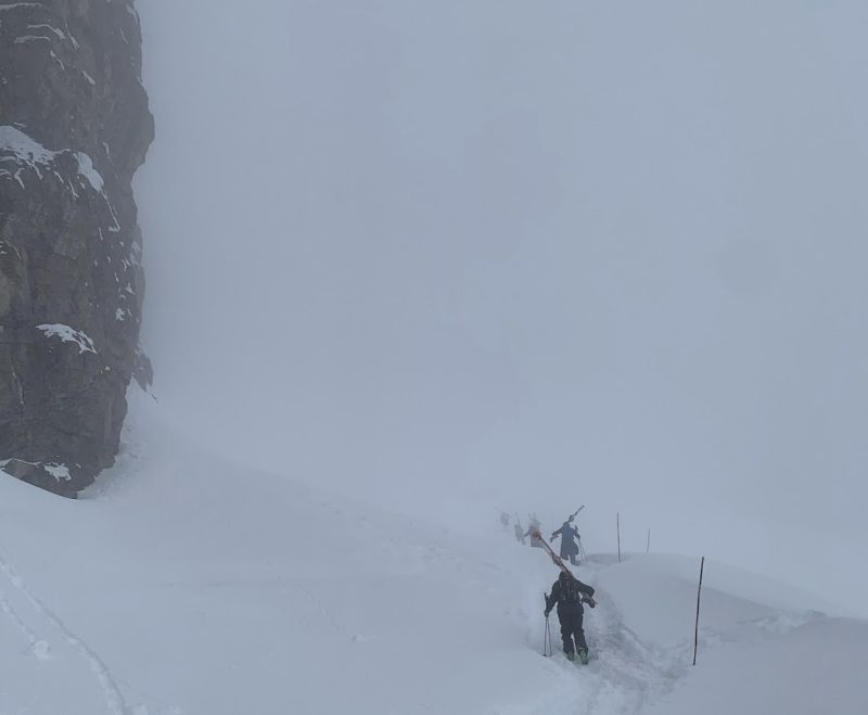 Hiking the headwall