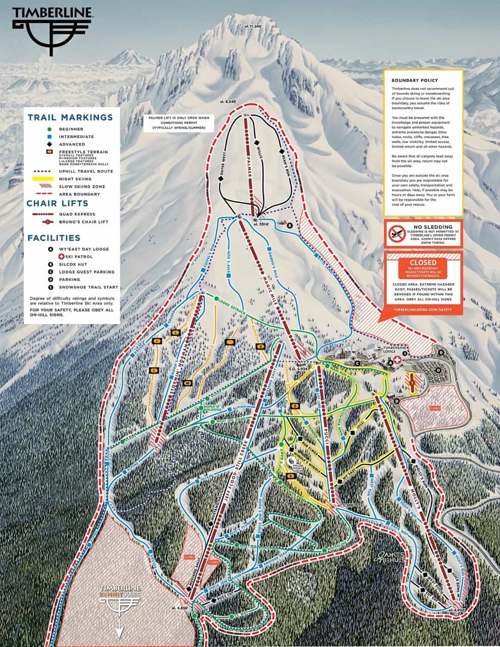 timberline, Oregon, trail map
