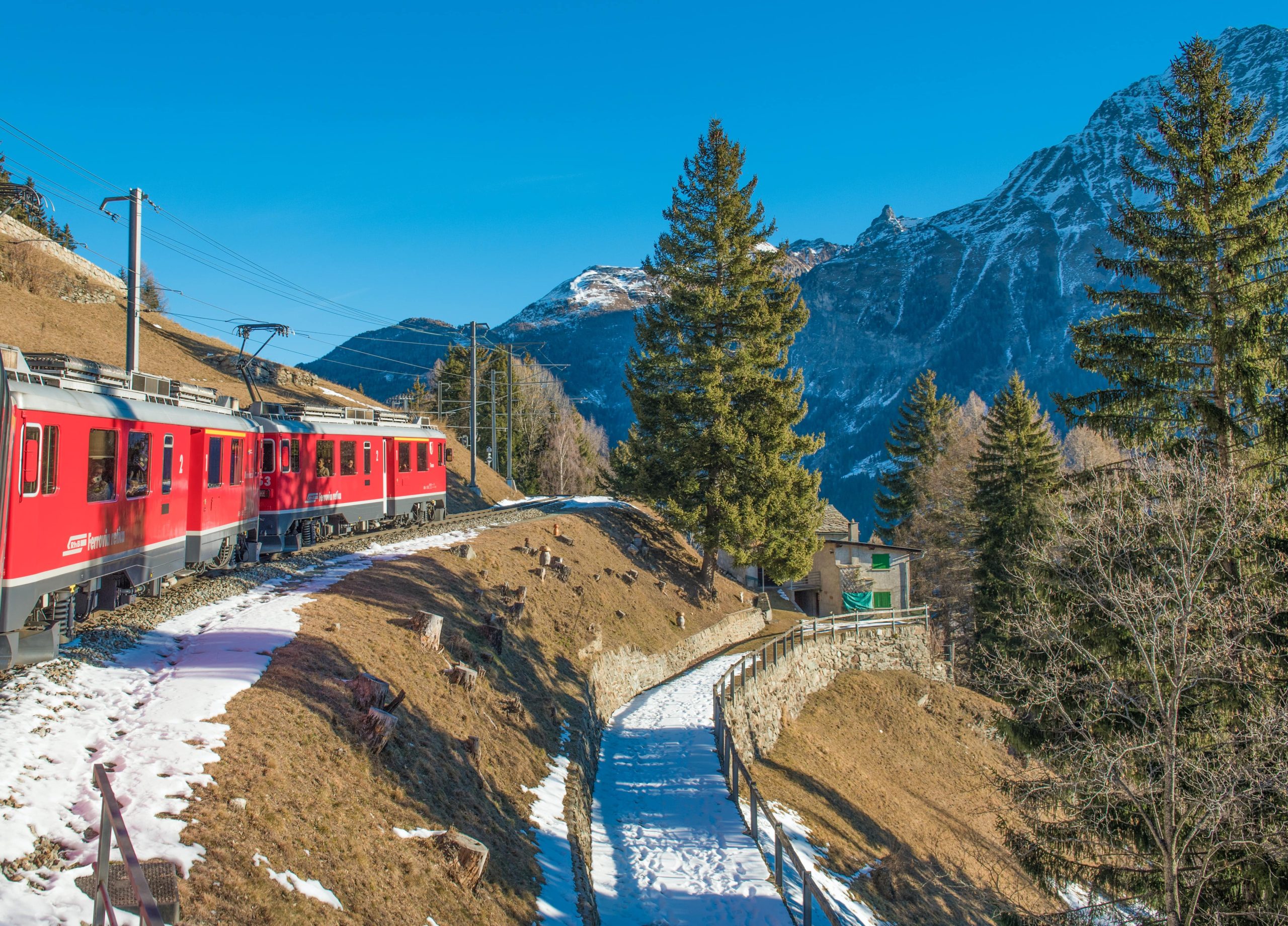 train in the Alps