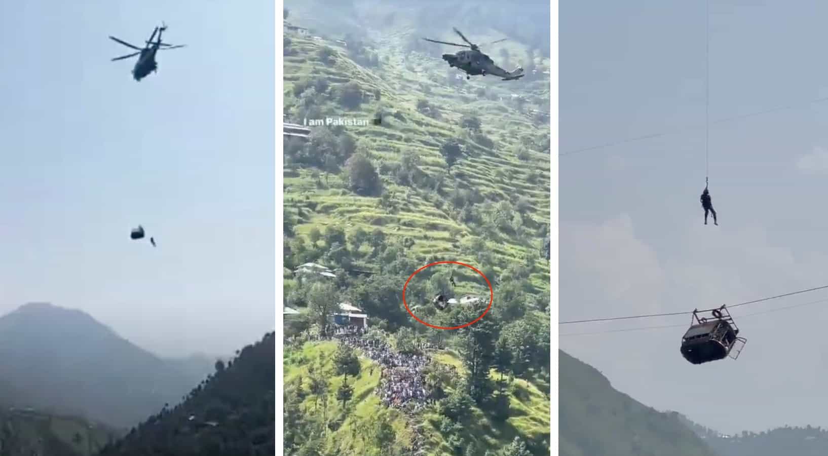 pakistan cable car rescue