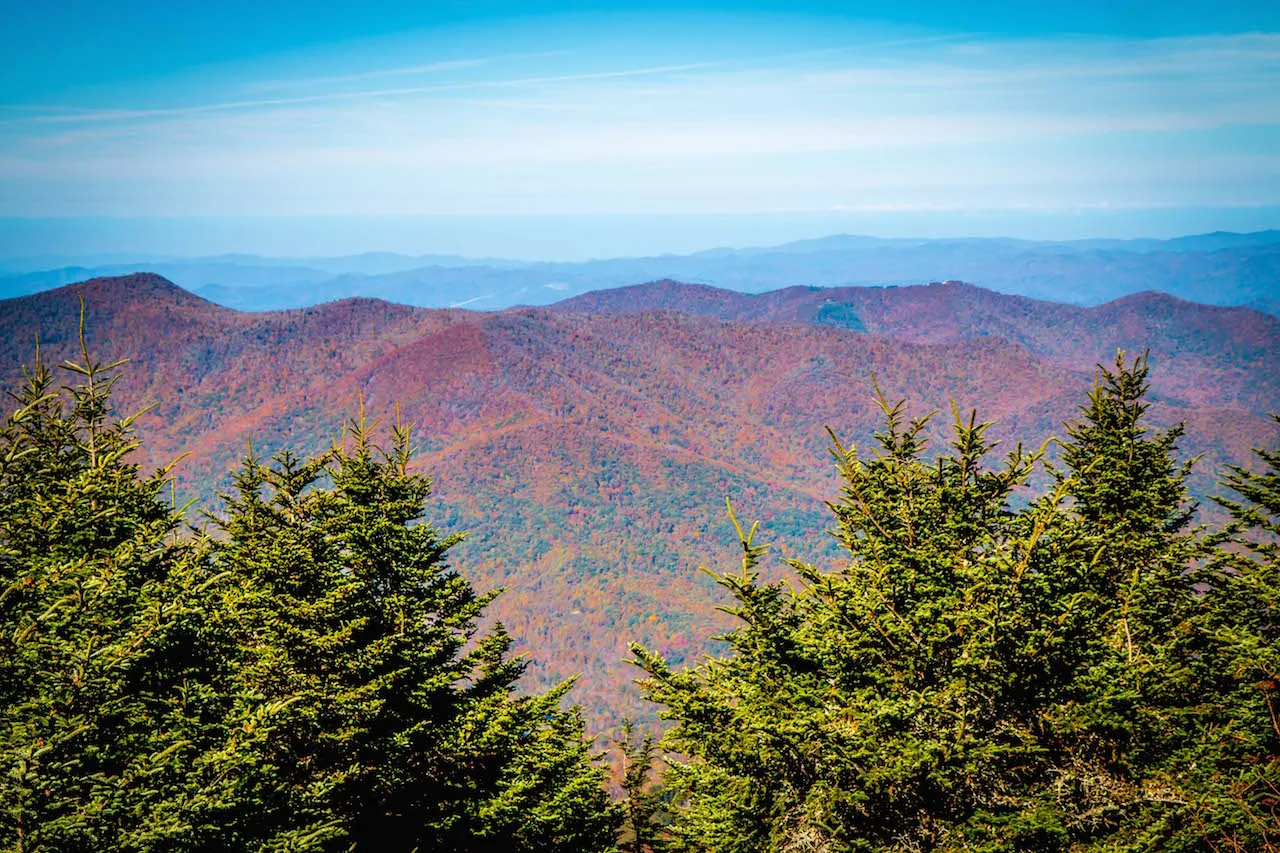 Mountain peak view in North Carolina
