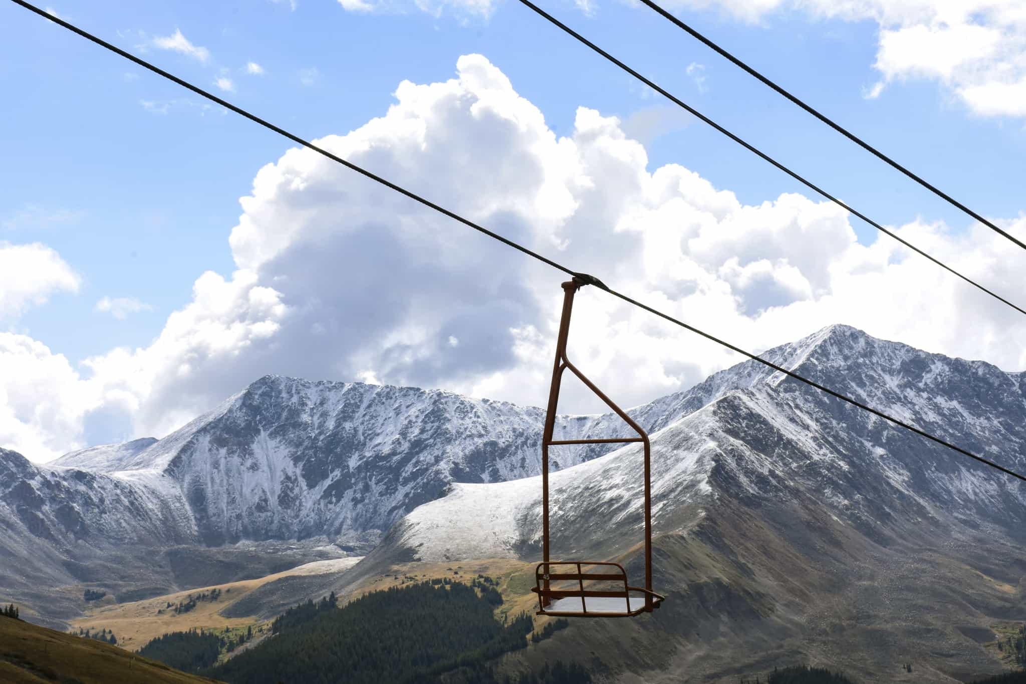 copper mountain colorado first snow chairlift snowy mountain