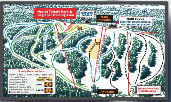 Norway Mountain trail map