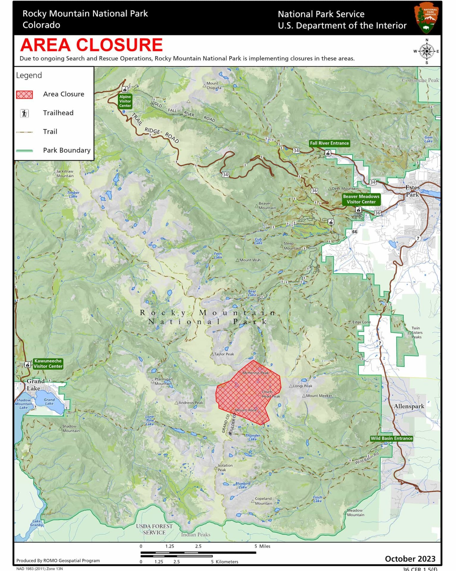 missing runner, Rocky Mountain national park