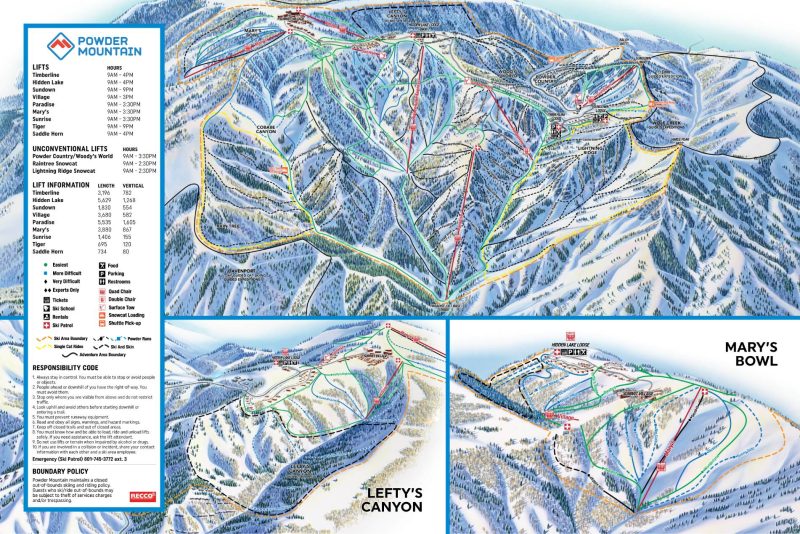 Powder Mountain Trail Map. Photo Credit: Powder Mountain