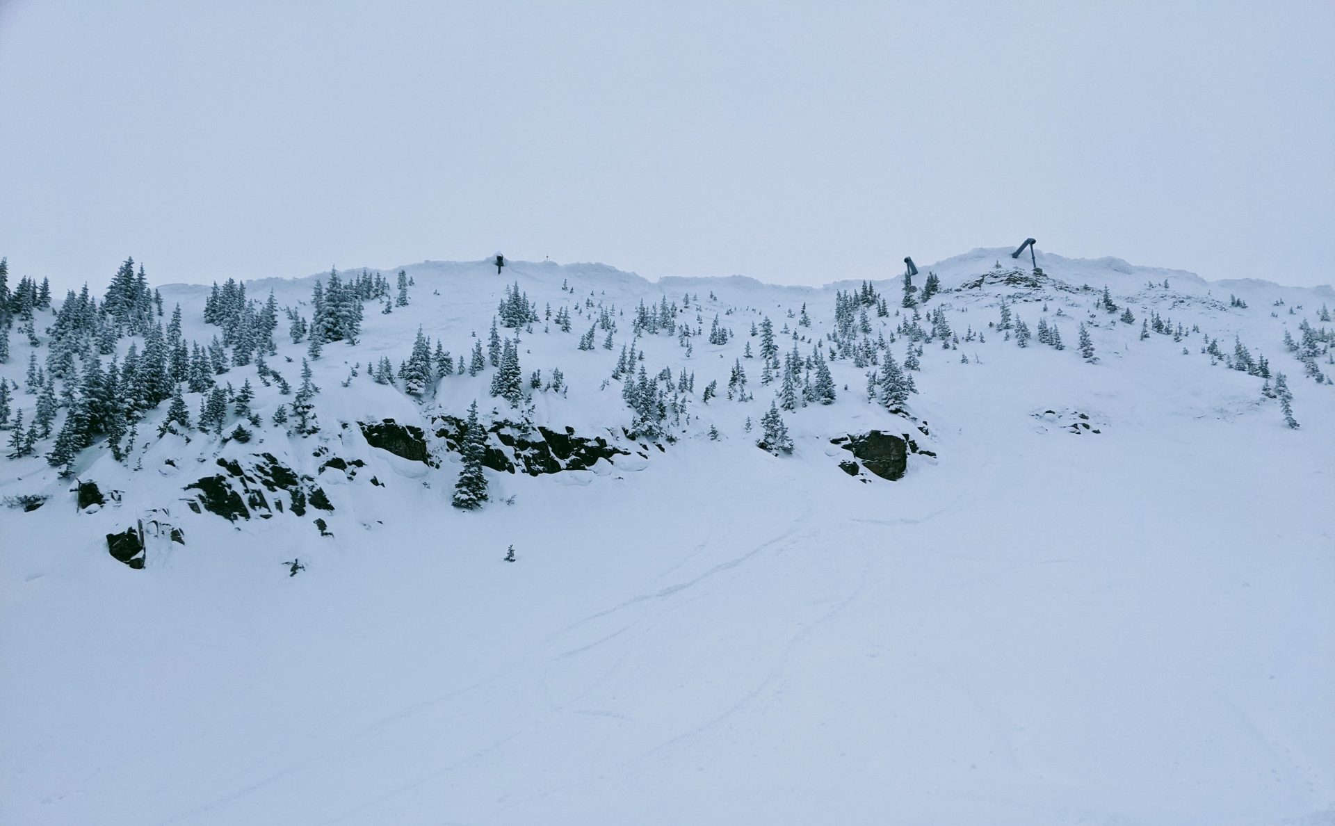 Knife Ridge Chutes at Wolf Creek Ski area March 2021