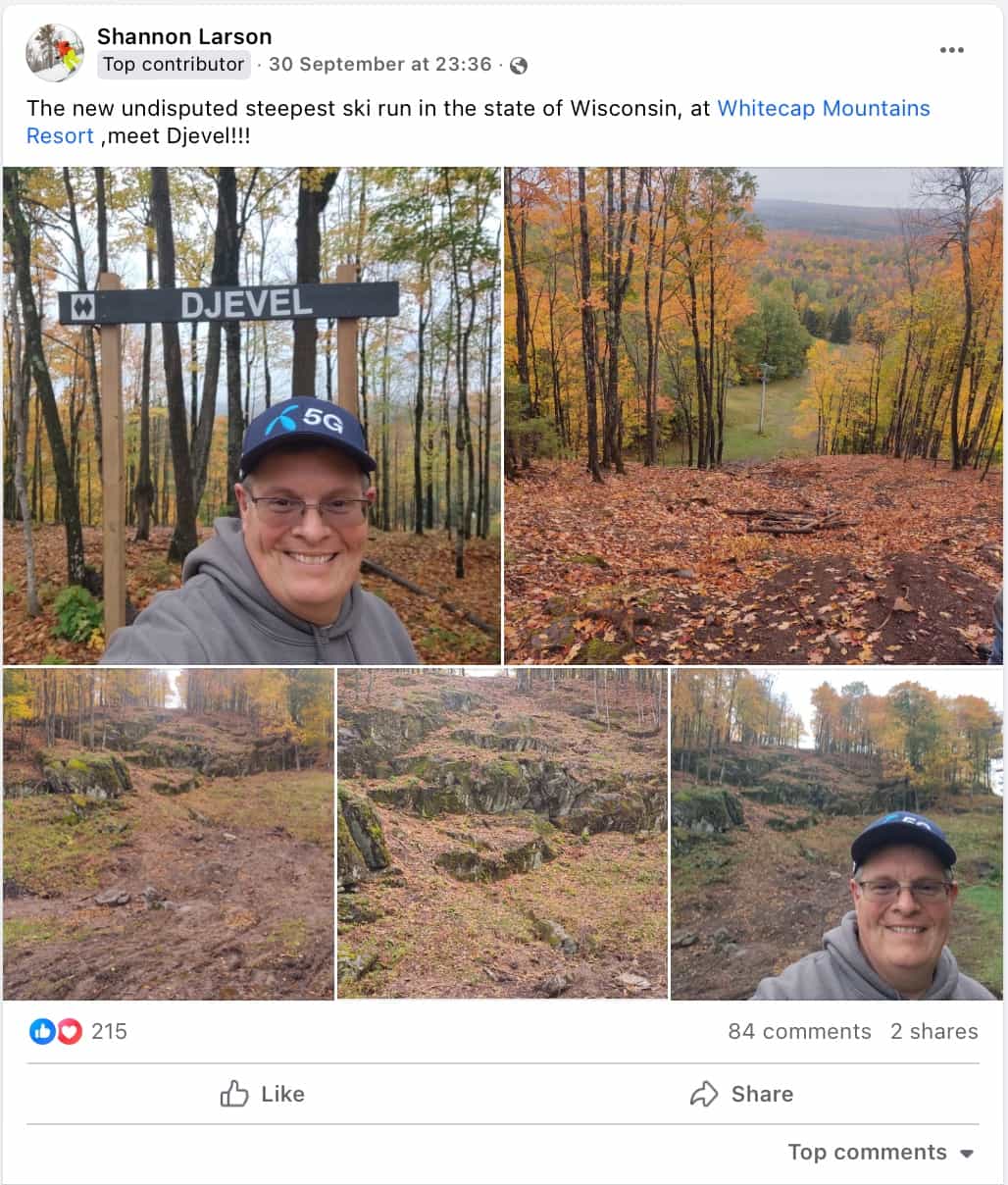 whitecap mountains steepest run midwest