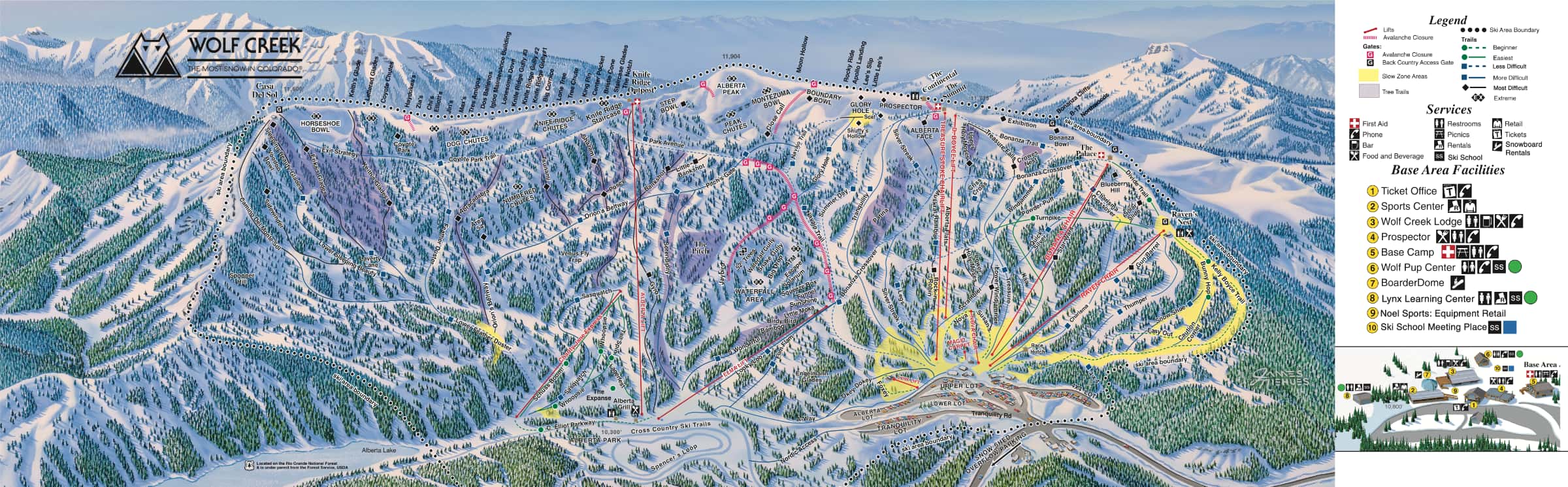 Ski runs at Wolf Creek Ski Area