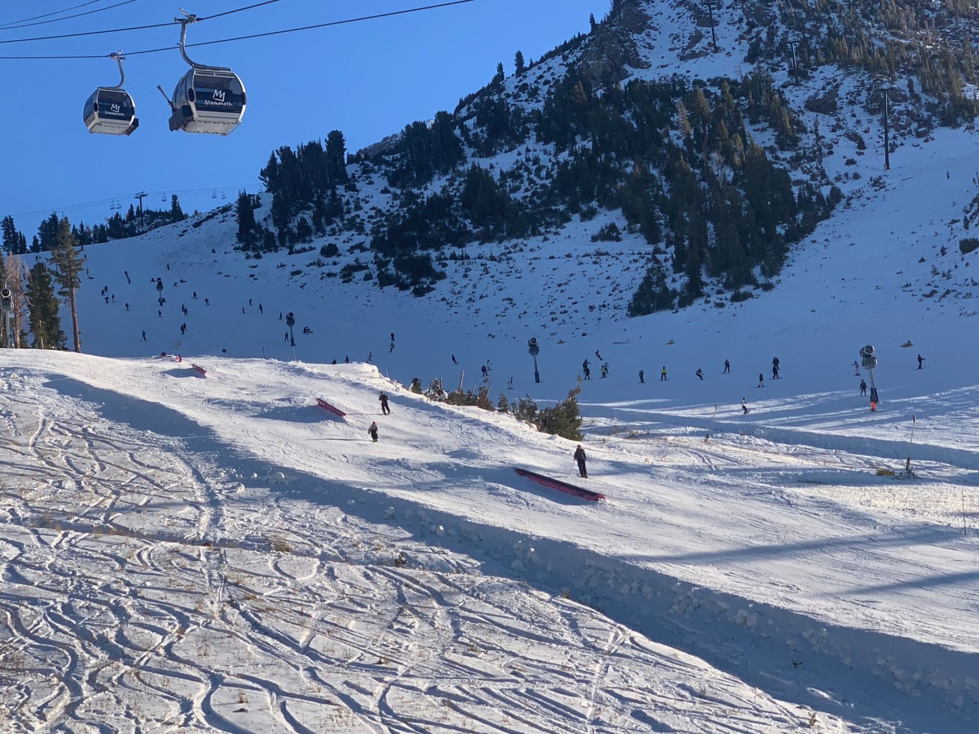 A look at the terrain park offering from the Unbound Chair lift.