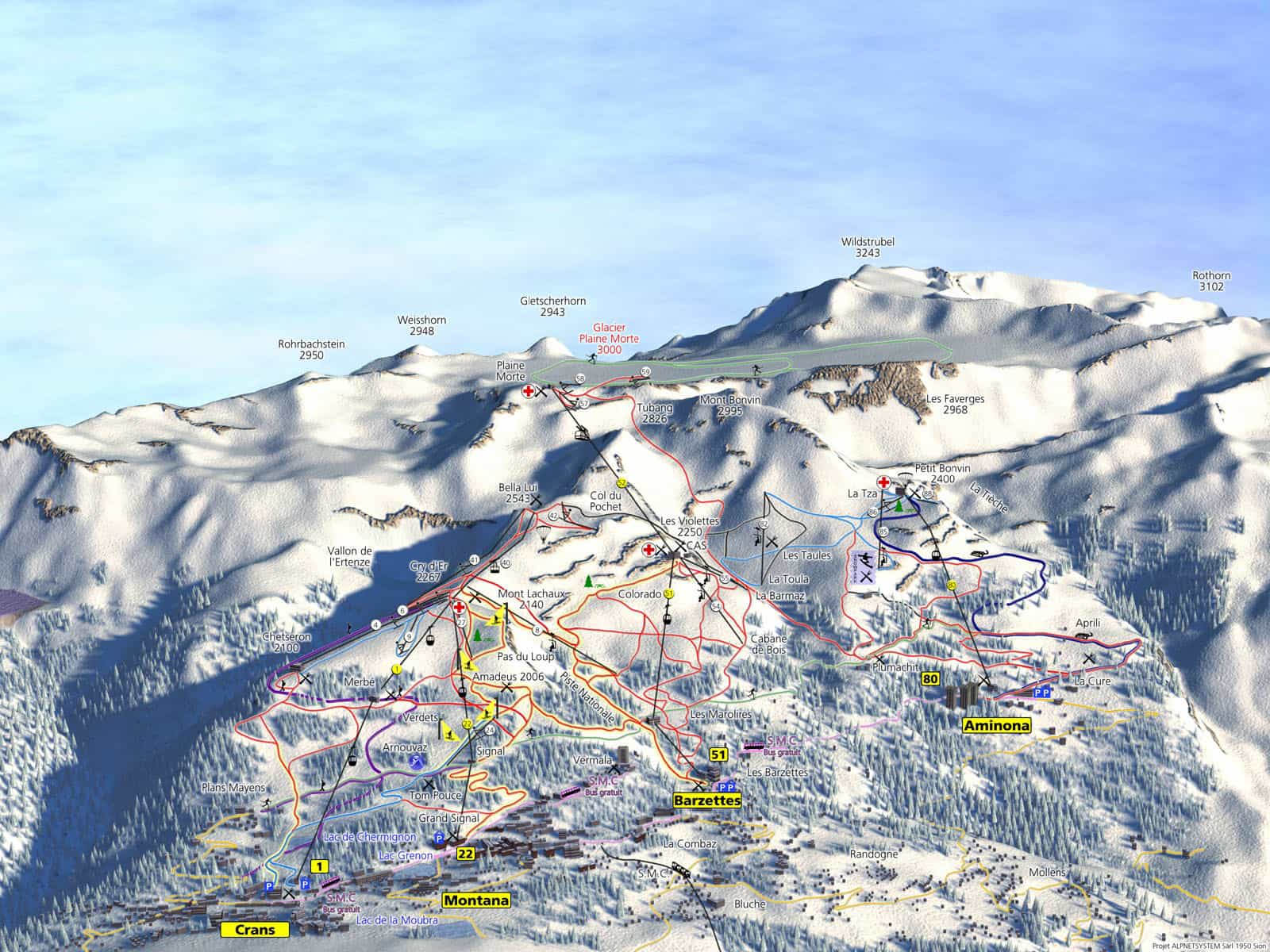 Crans Montana map