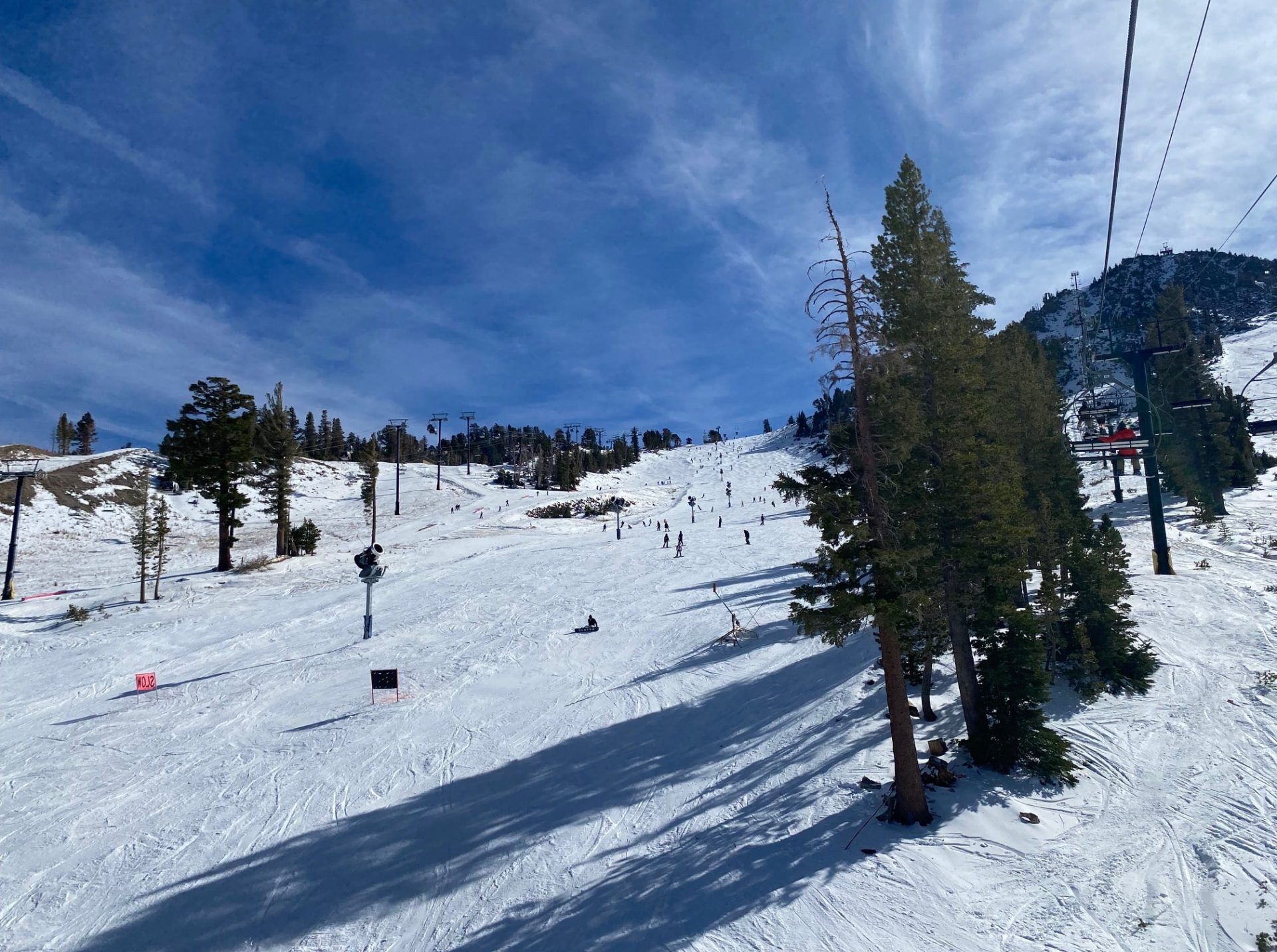 Riding the Broadway lift and looking out.