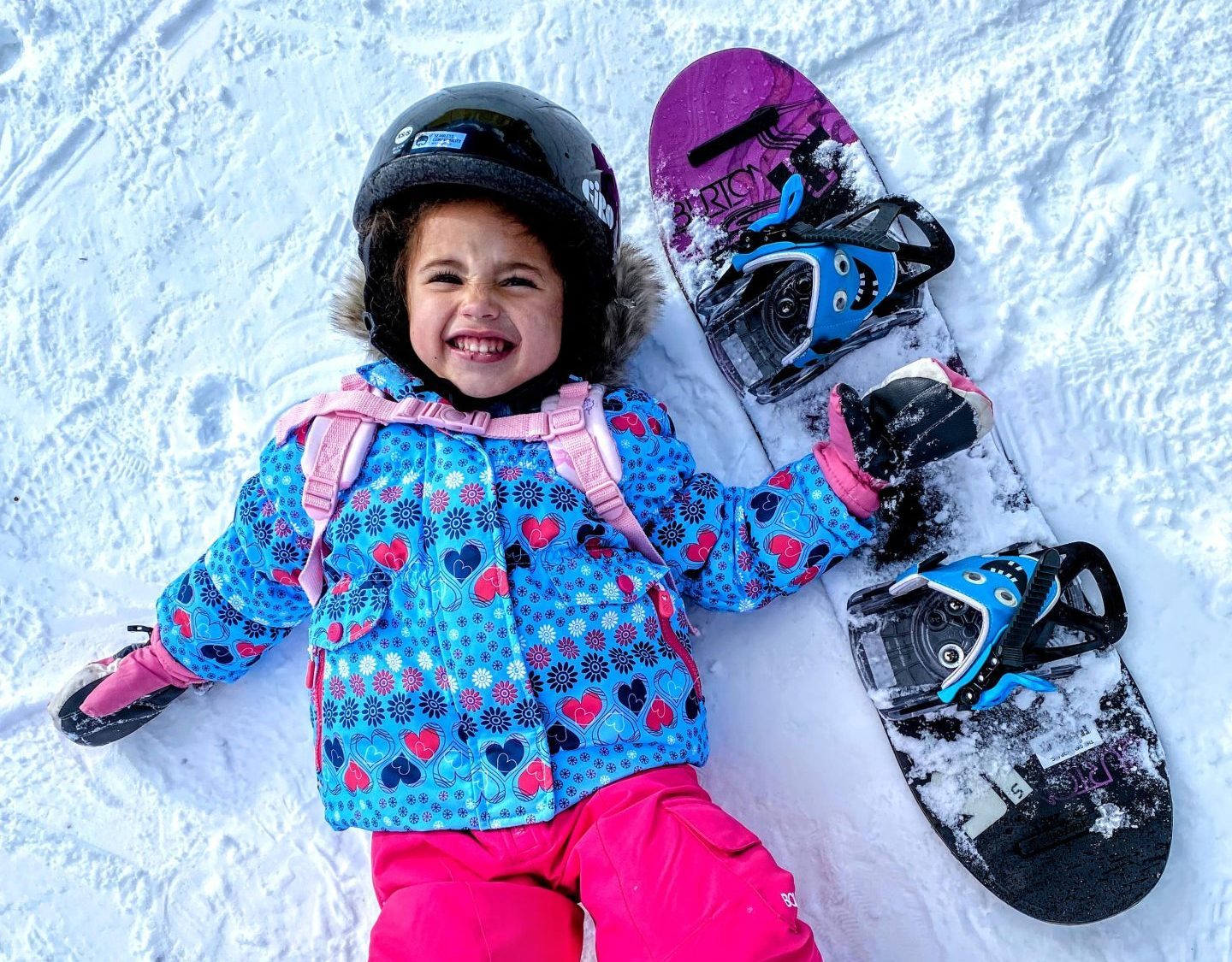 Snowboarding with a smile