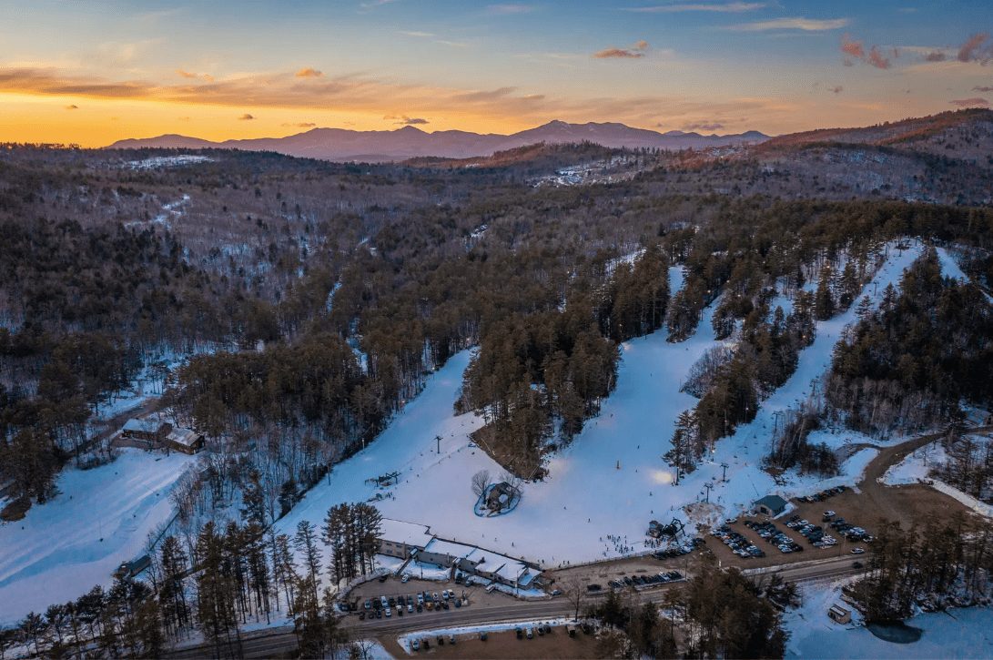 Beautiful sunset overlooking King Pine, New Hampshire.