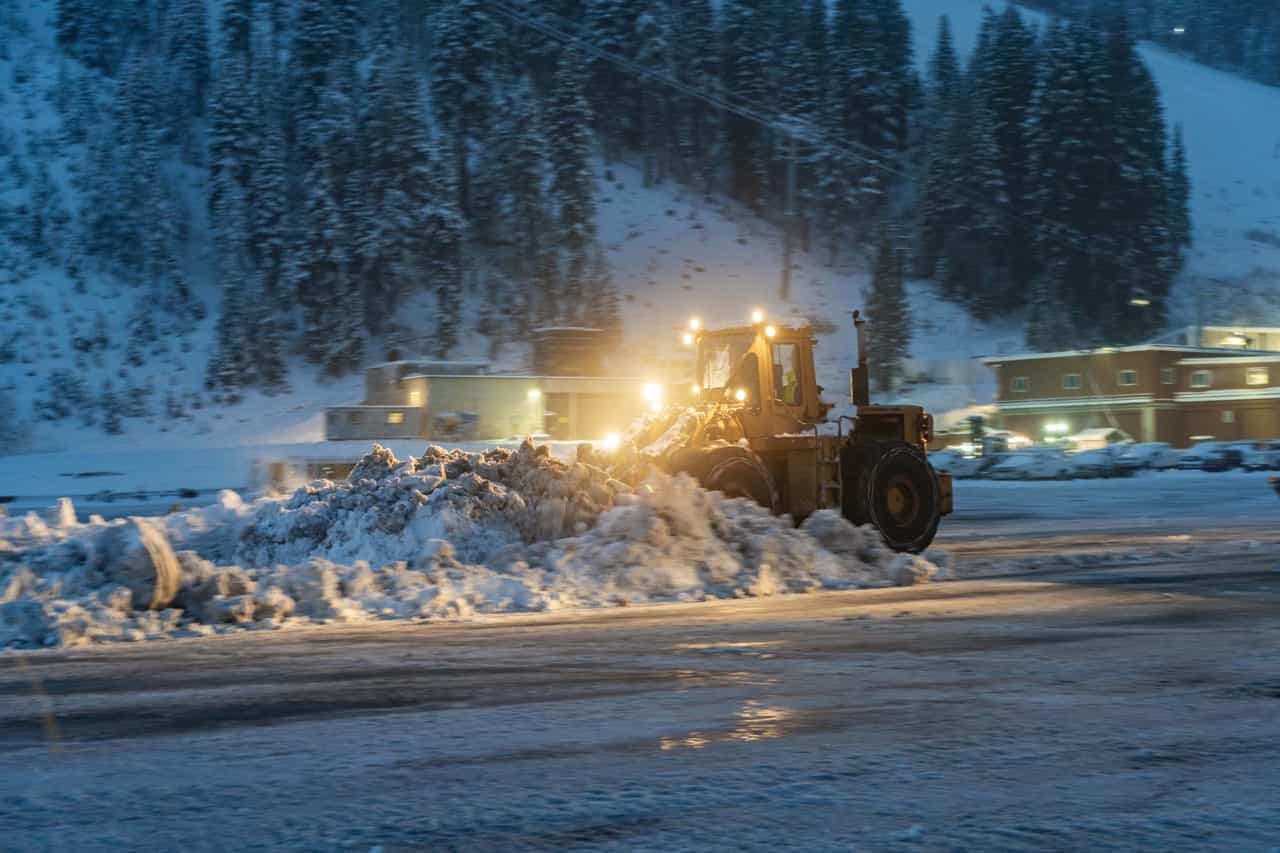 plow working to clear snow