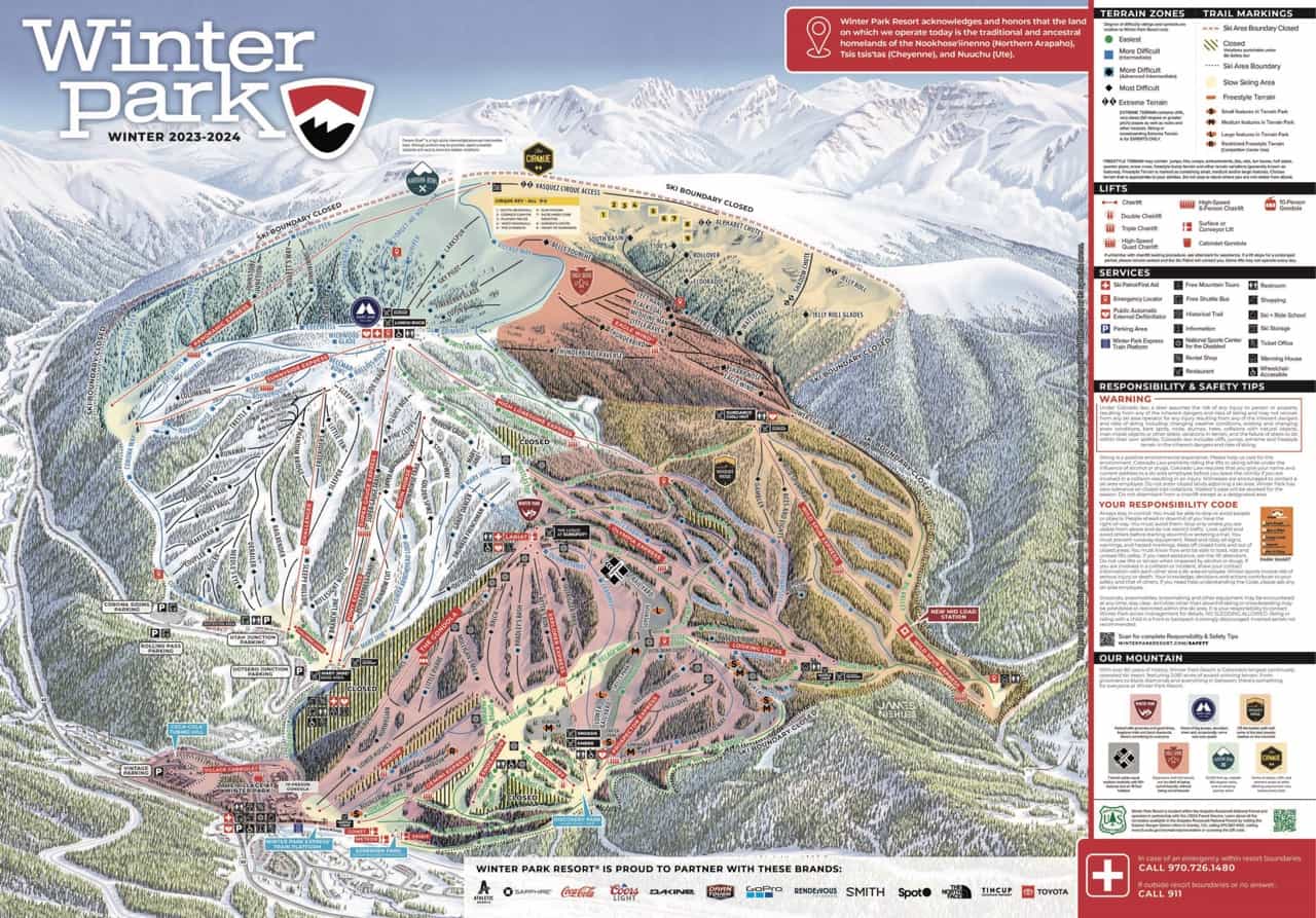 Winter Park Resort 23/24 trail map