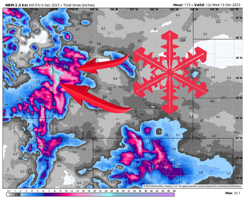 Cold storm brings numerous inches of snow to NW Wyoming ski resorts