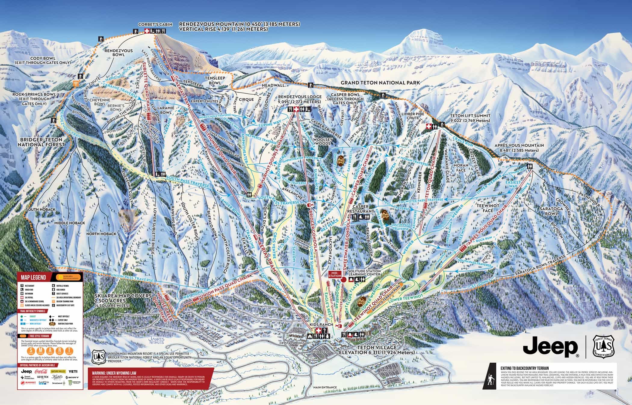 Jackson Hole trail map.