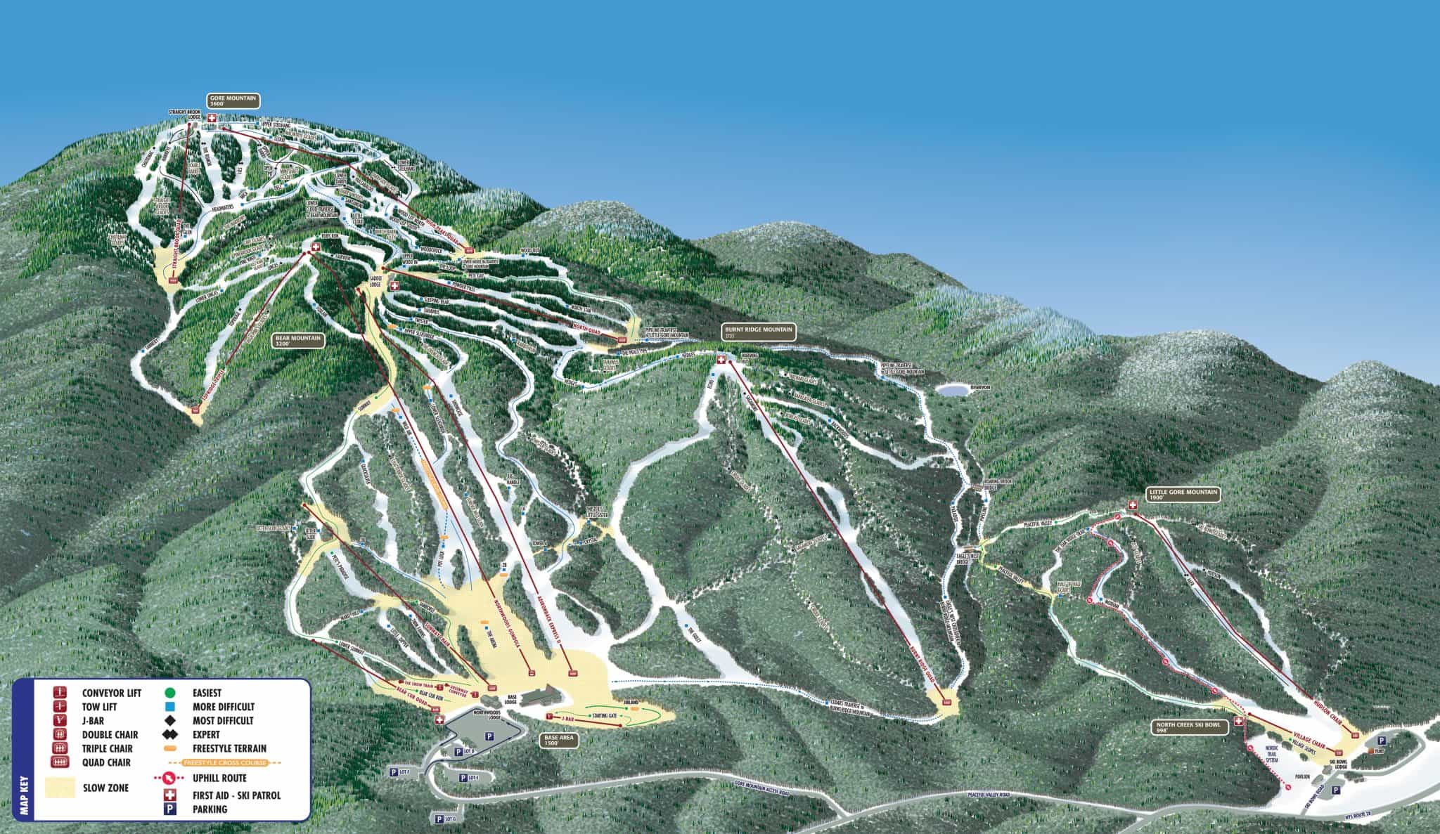 Gore Mountain 23/24 trail map