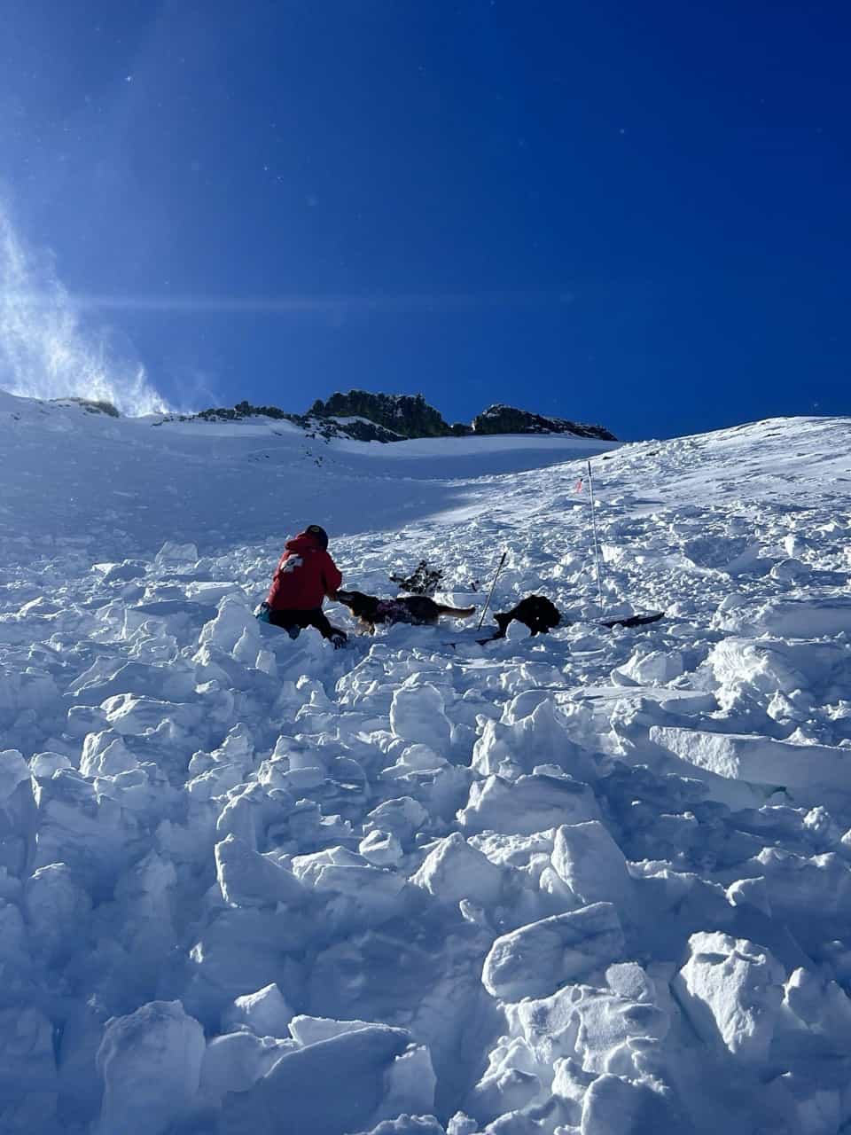 Palisades Tahoe second avalanche debris field