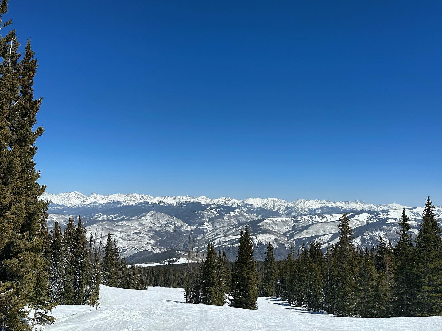 Scenic image of the Rockies on closing day last year at Beaver Creek