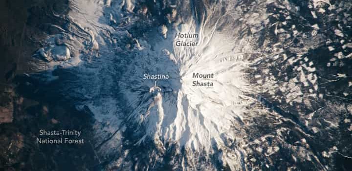 Mount Shasta, CA, in winter