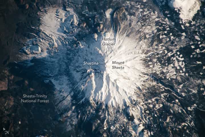 Mount Shasta, CA, in winter