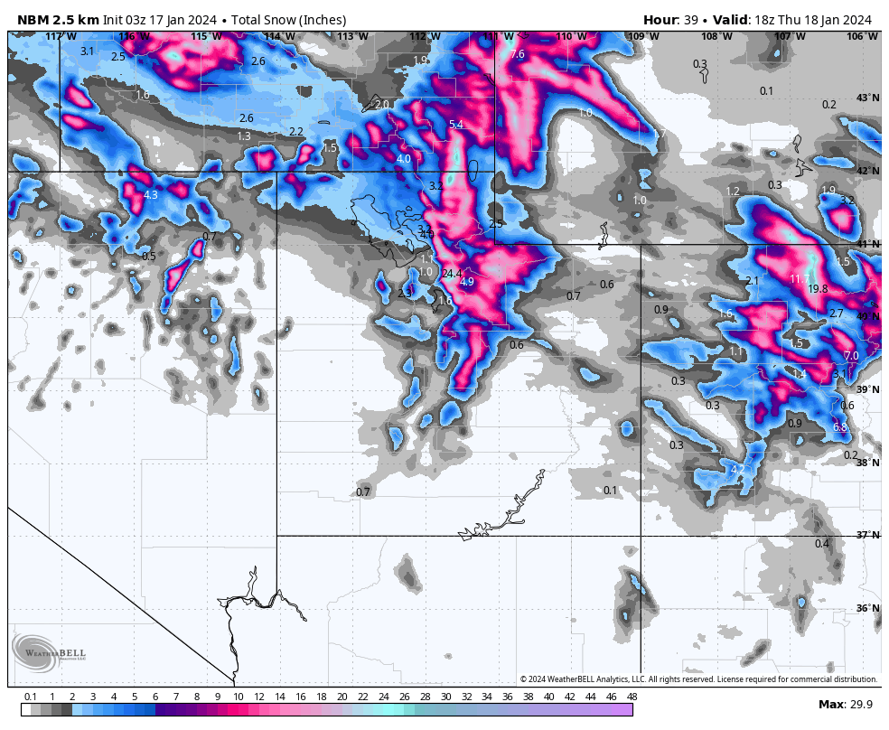 Snow forecast Utah new