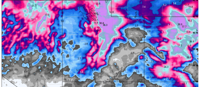 Utah ski resort snow totals