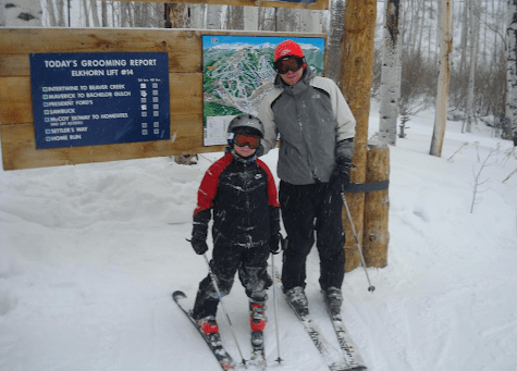 My cousin Andrew and my 9 year old self at the top of the Elkhorn Lift at Beaver Creek