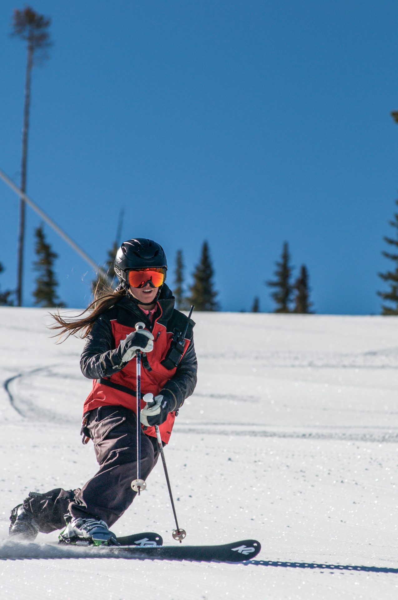 lady ski patrol teleskiing