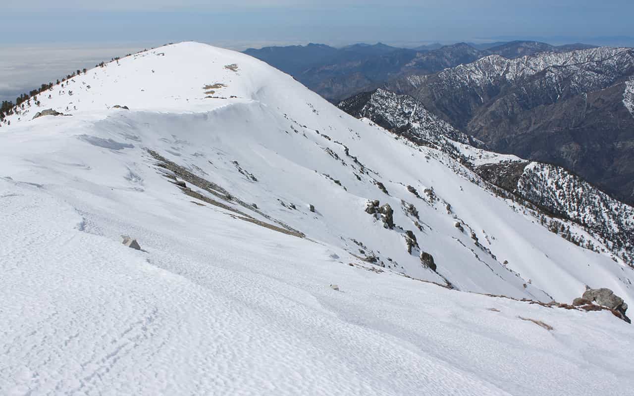 snowy mountain mount baldy california