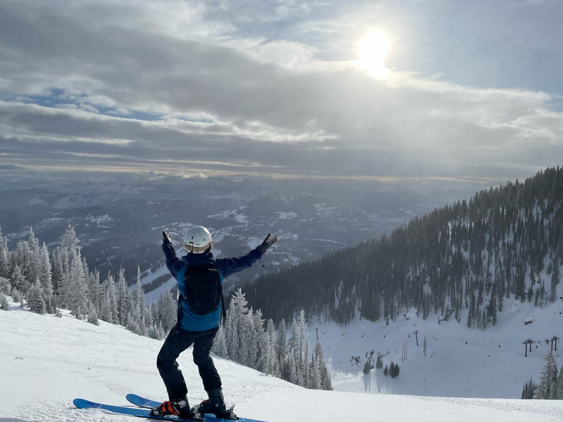 Skiing without poles