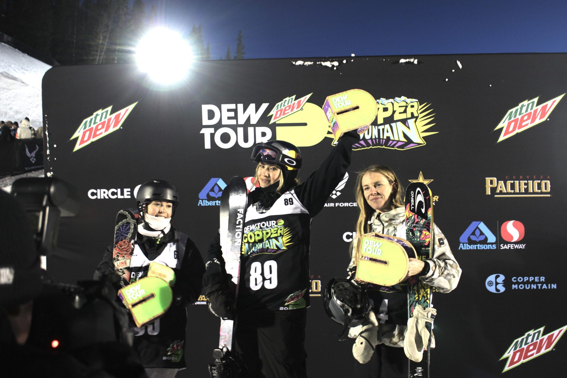 Women's Ski Streetstyle podium