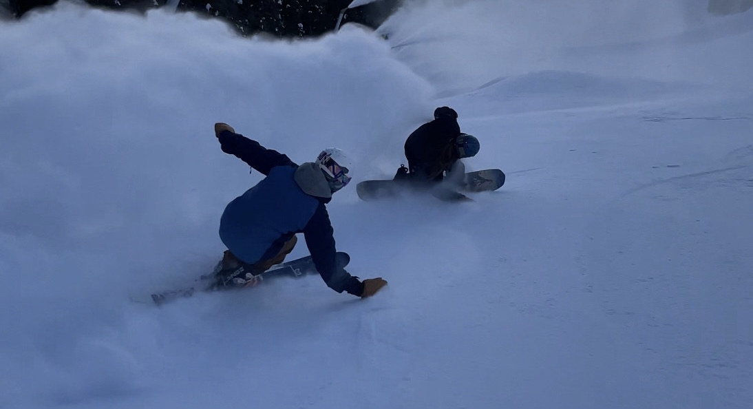 Skiing without poles