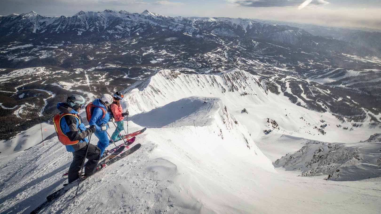 Dropping the Big Couloir. Photo Credit: Big Sky Ski Area