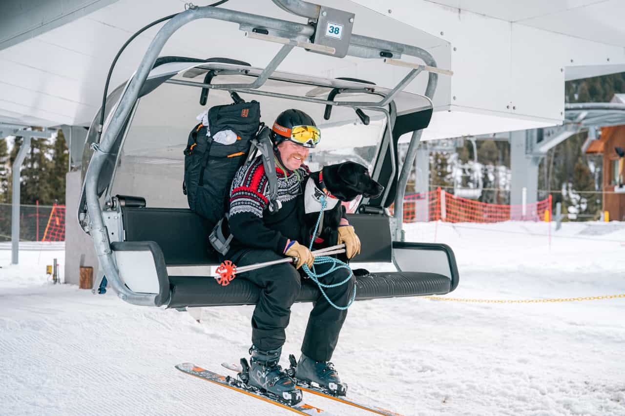 ski patrol and avalanche dog training at yellowstone club, big sky, montana