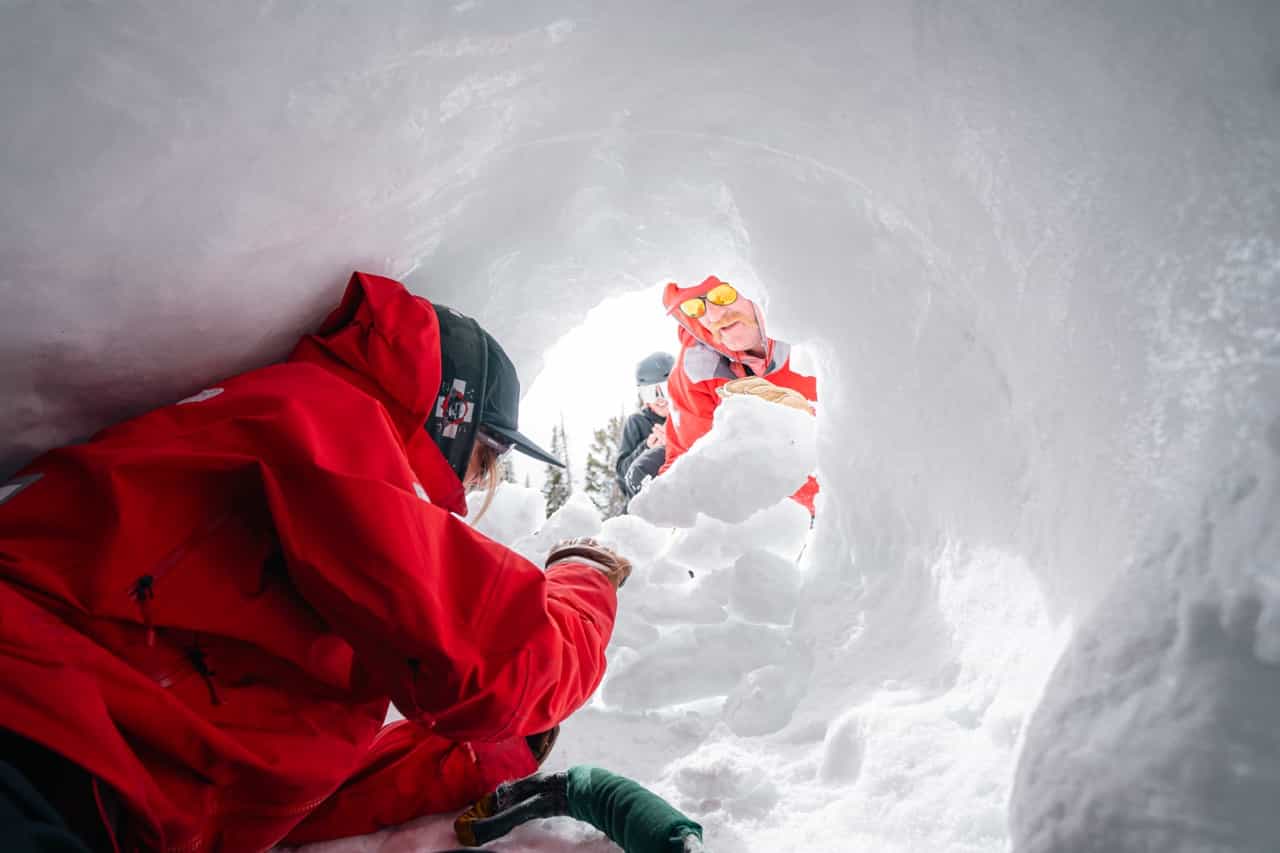 ski patrol and avalanche dog training at yellowstone club, big sky, montana