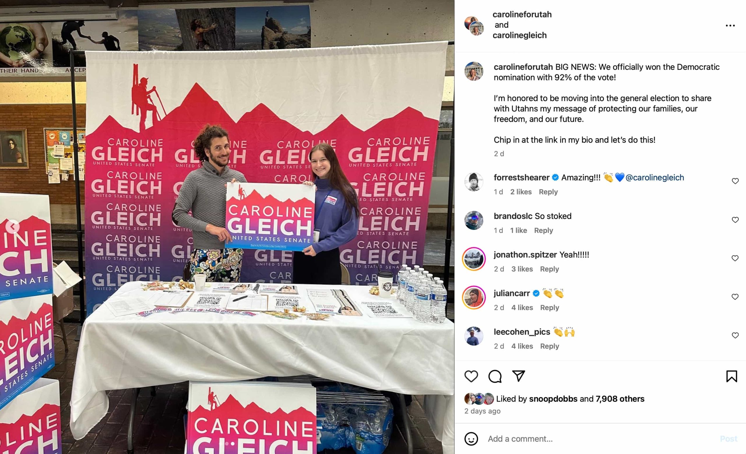 caroline gleich Utah democrat