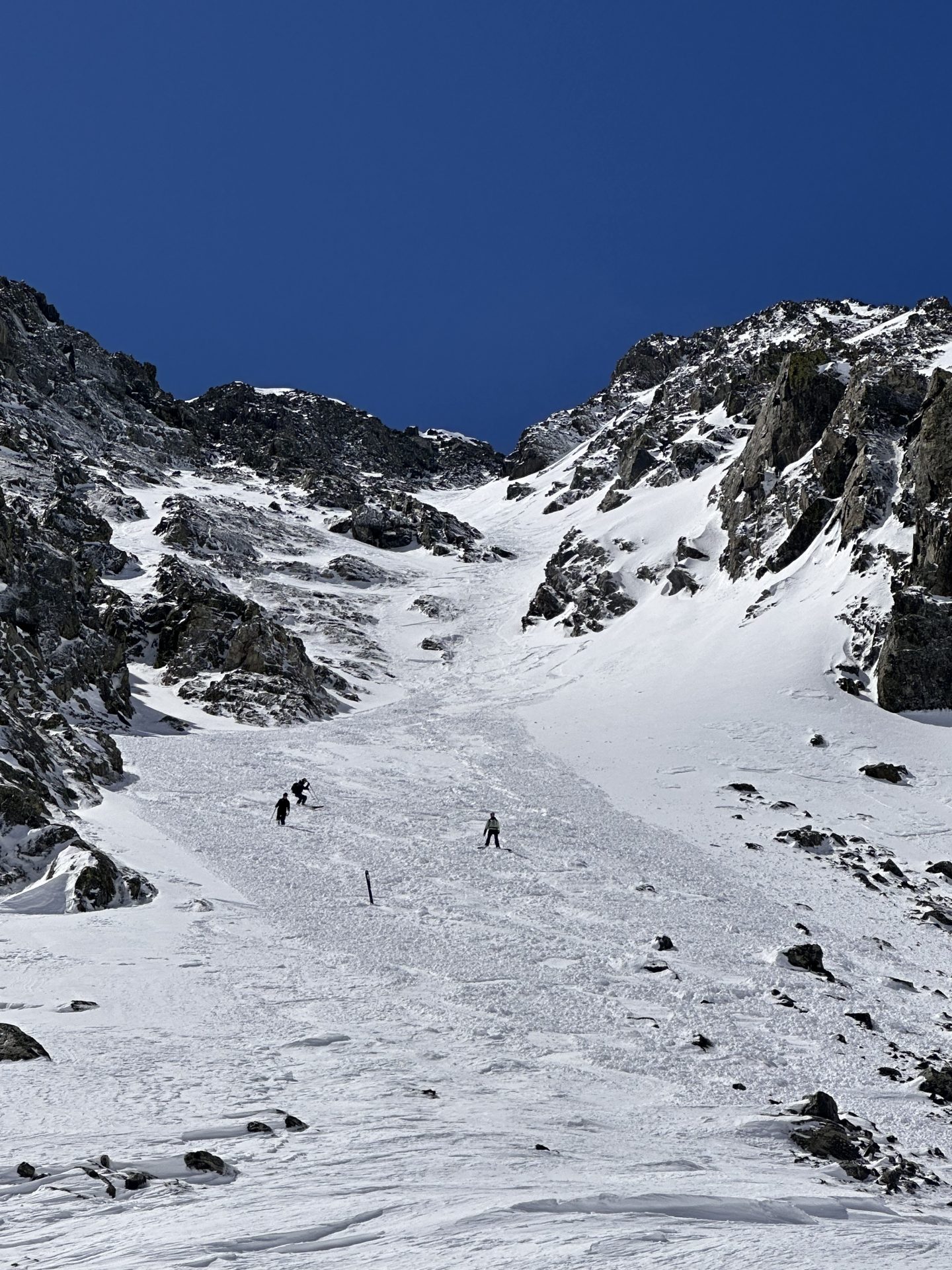Descending through the avalanche debris. Photo Credit: Colorado Avalanche Information Center
