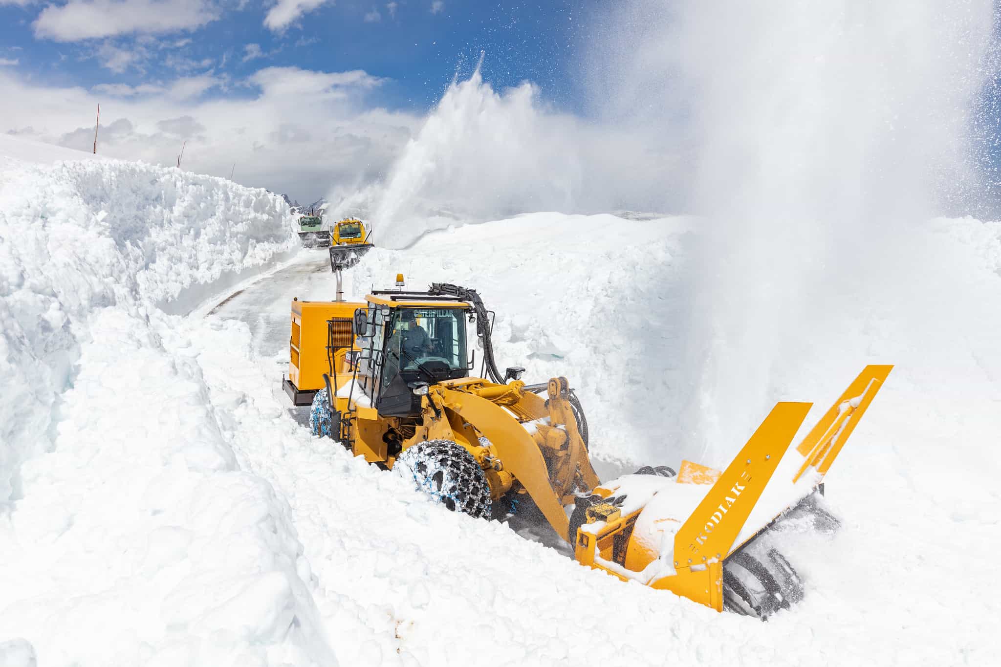 snowplow clearing snow on beartooth highway us-212