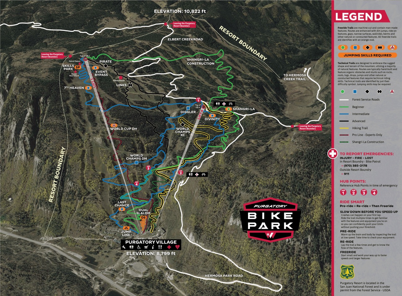 Purgatory summer trail map