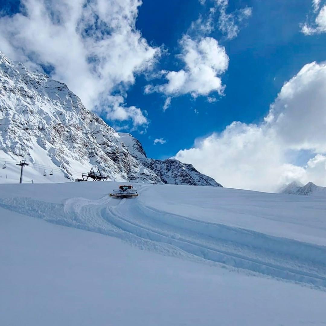 Snow cats out prepping for opening day. Photo Credit: Ski Portillo Facebook