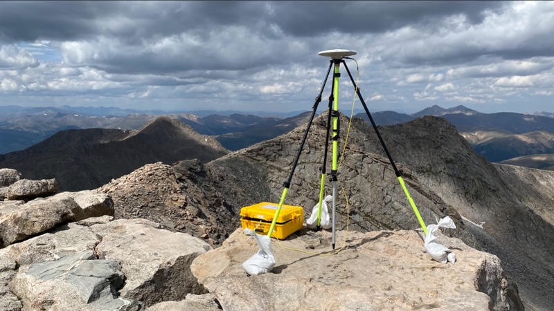 a gps antenna on mount blue sky