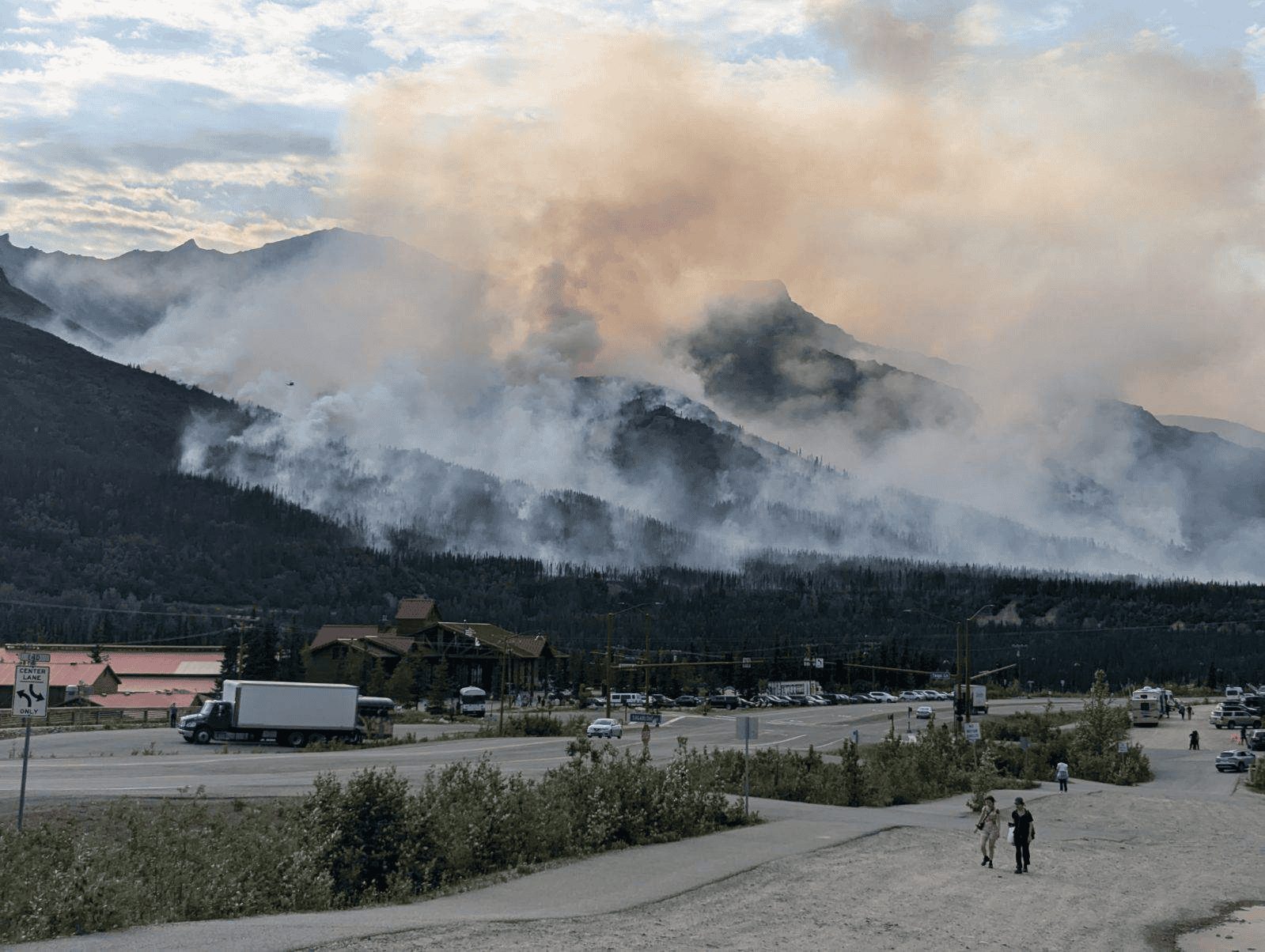 The Riley Fire as seen from the Nenana River Canyon business area 6 30 24 NPS Photo Tomeo