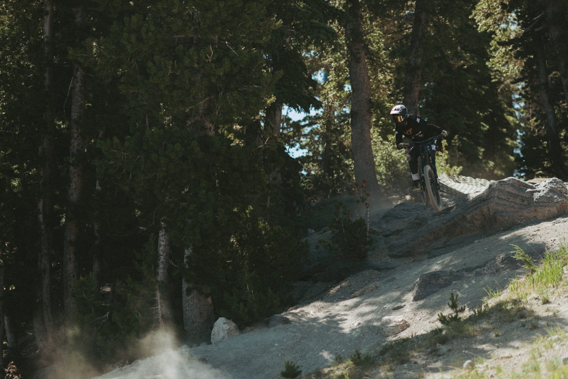Mountain biker catching air