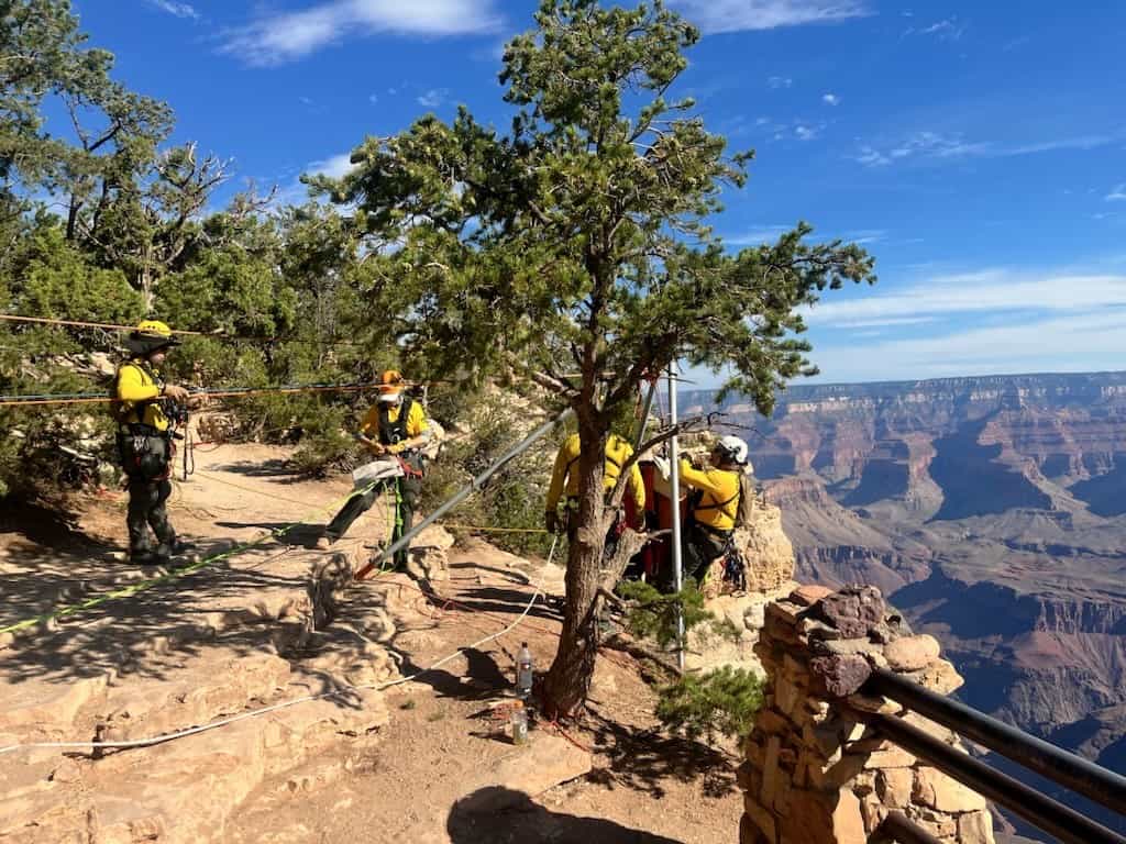 Responders at Yavapai Point on August 2, 2024 Grand canyon national park
