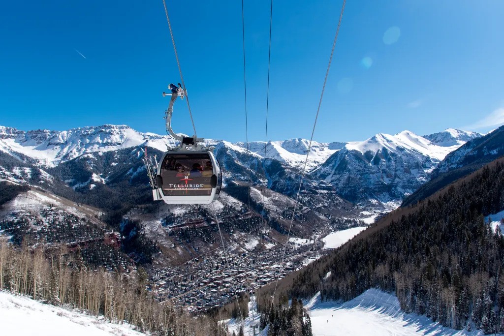 The gondola moving skiers around Telluride. Photo Credit: The Denver Post