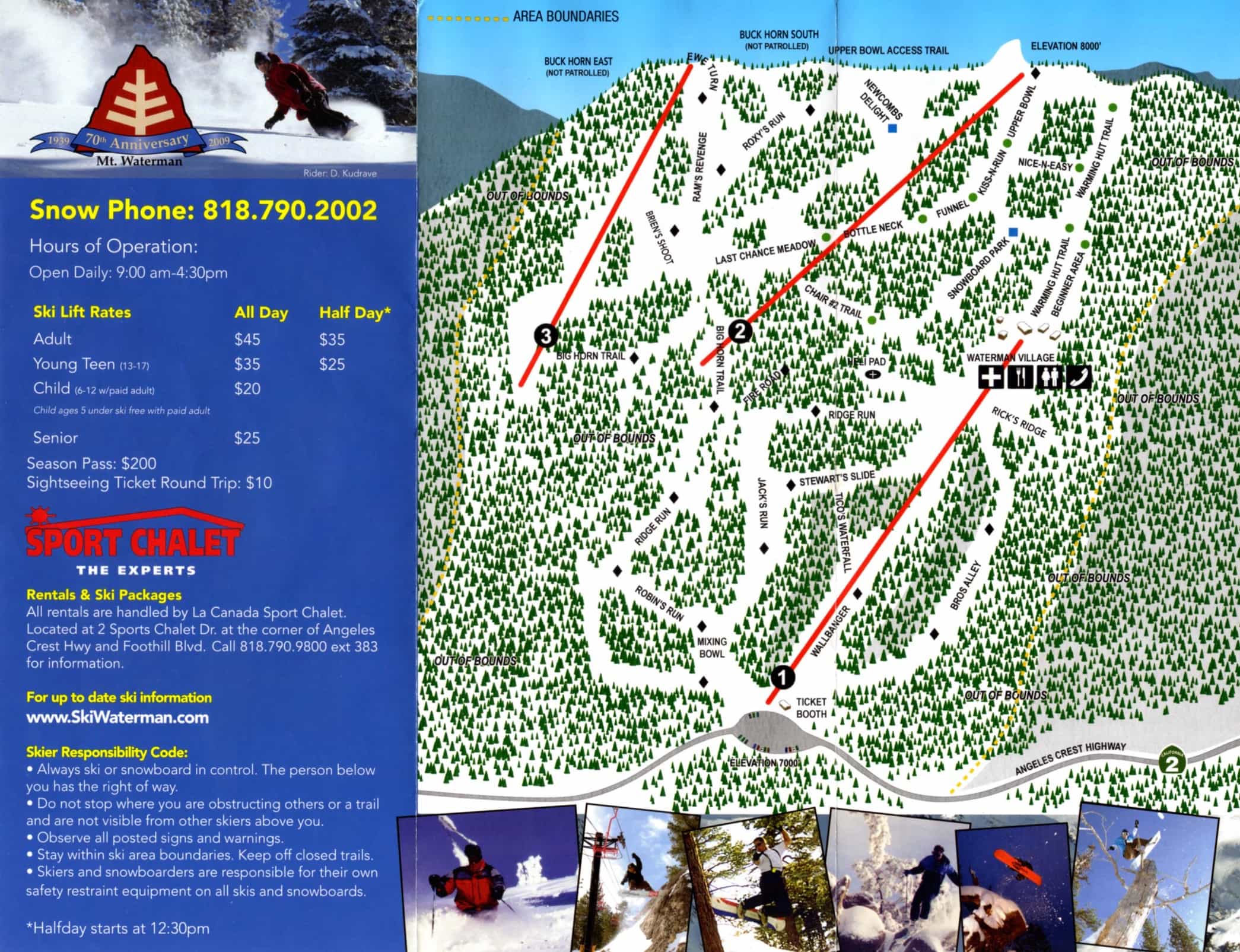 Mt. Waterman trail map.